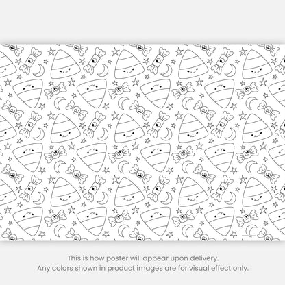 Color-It-Yourself Wrapping Paper, Halloween Candy Corn