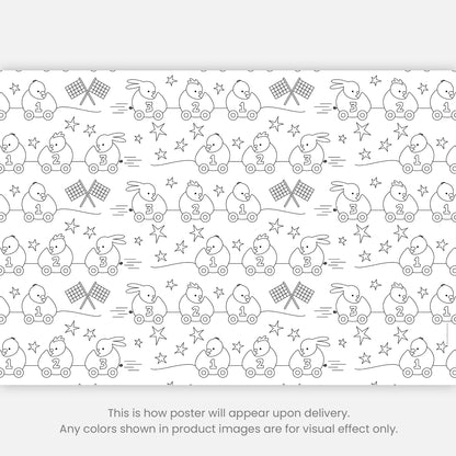 Color-It-Yourself Wrapping Paper, Race Car Pull Toy