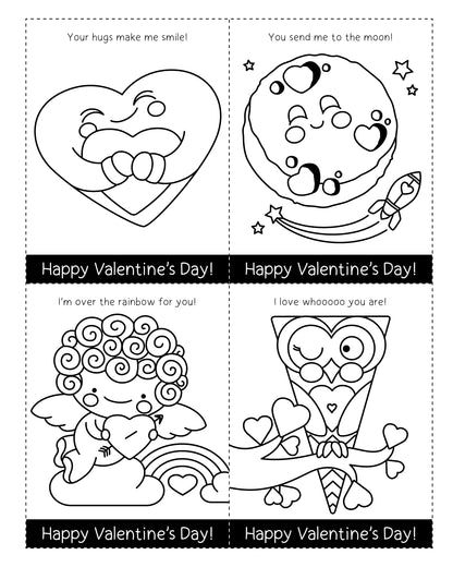 Valentine's Day Coloring Book & Card Making