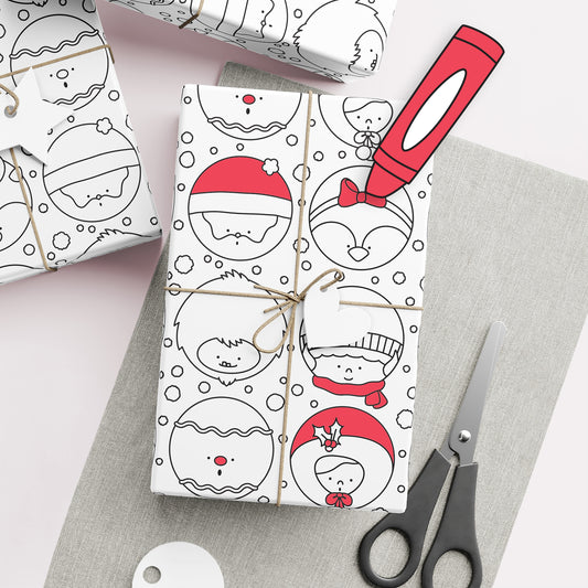 Color-It-Yourself Wrapping Paper, Choir of Christmas Characters