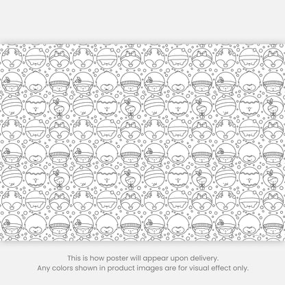 Color-It-Yourself Wrapping Paper, Choir of Christmas Characters