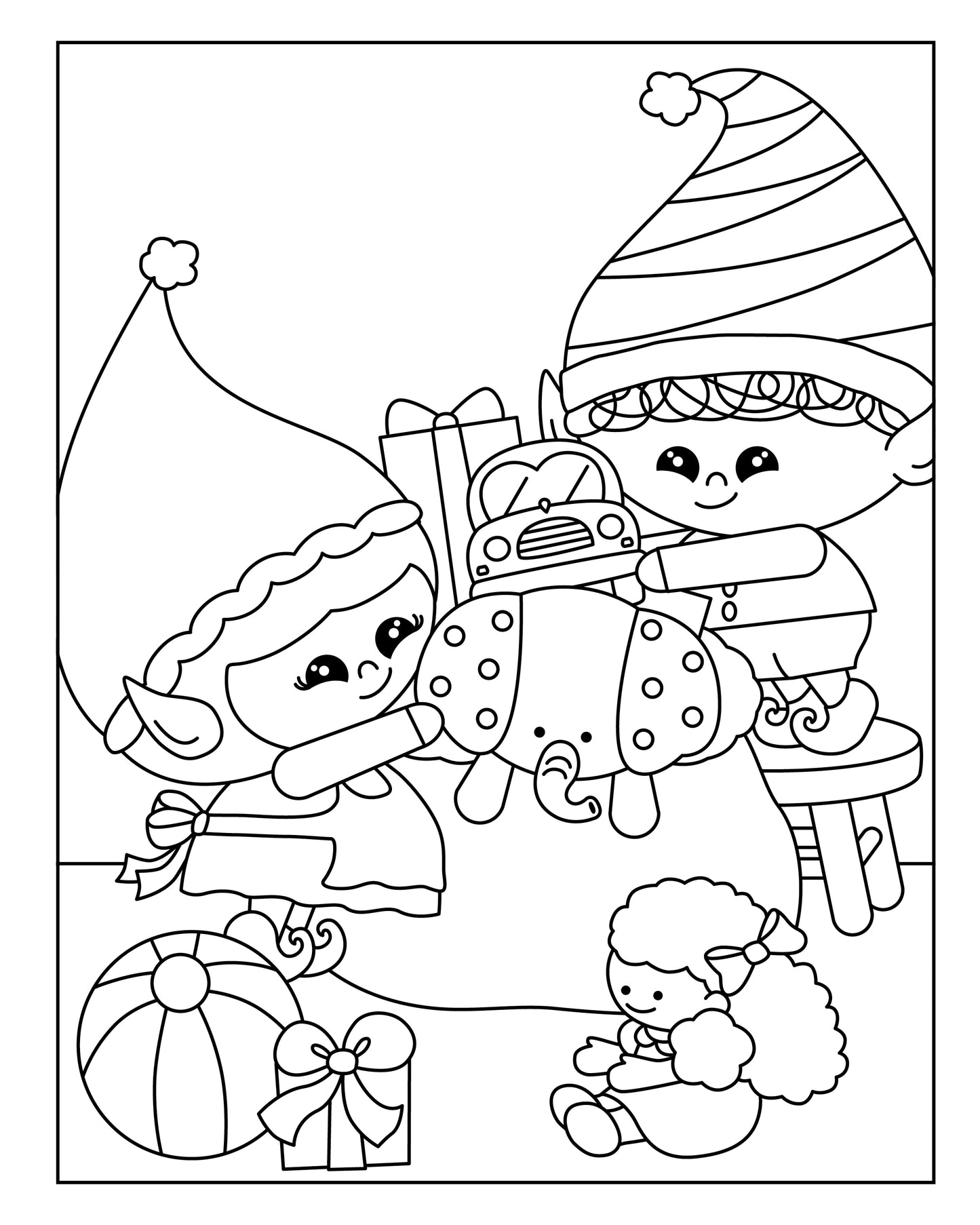 Christmas Cuties Coloring Book & Craft Activities