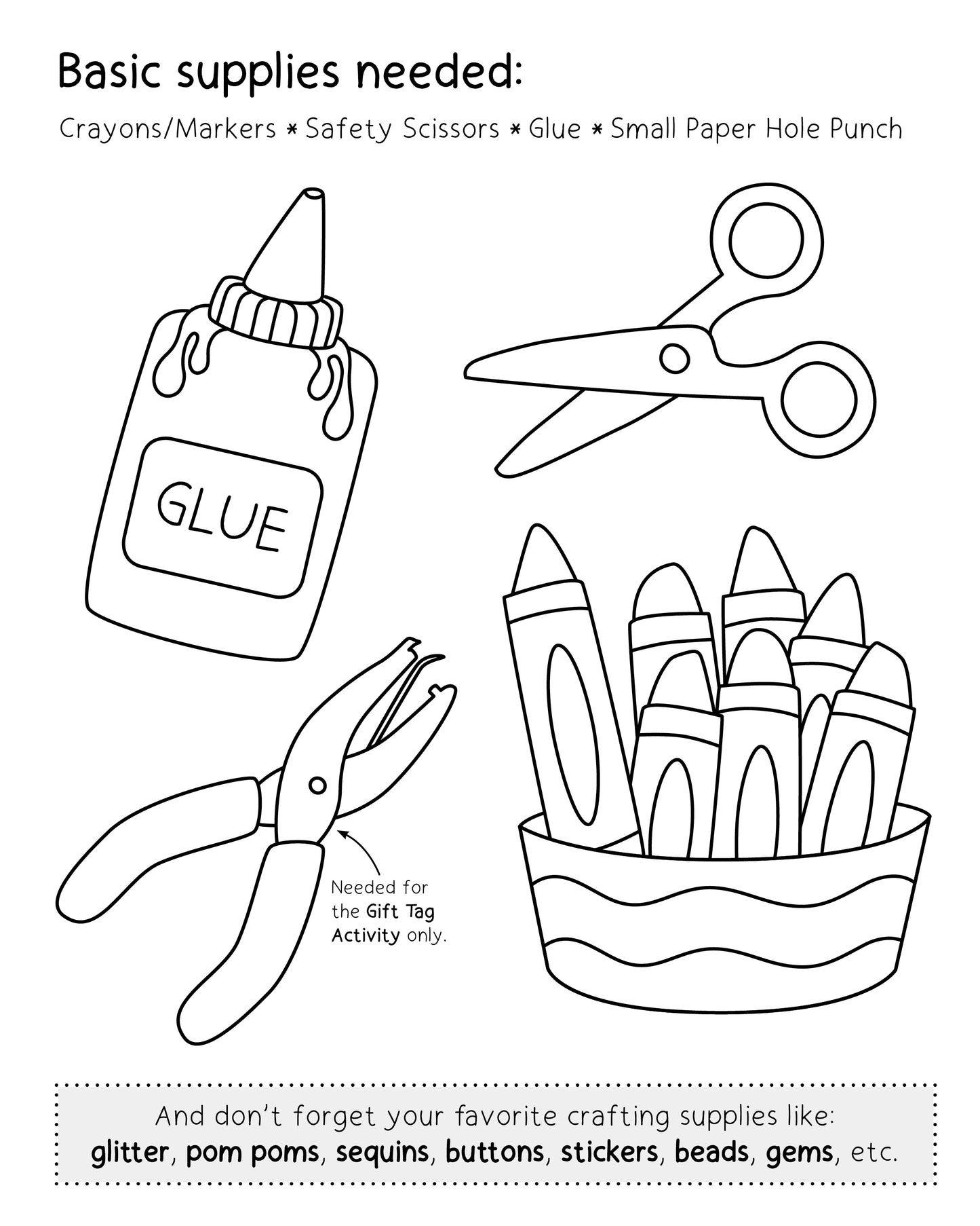 Christmas Cuties Coloring Book & Craft Activities