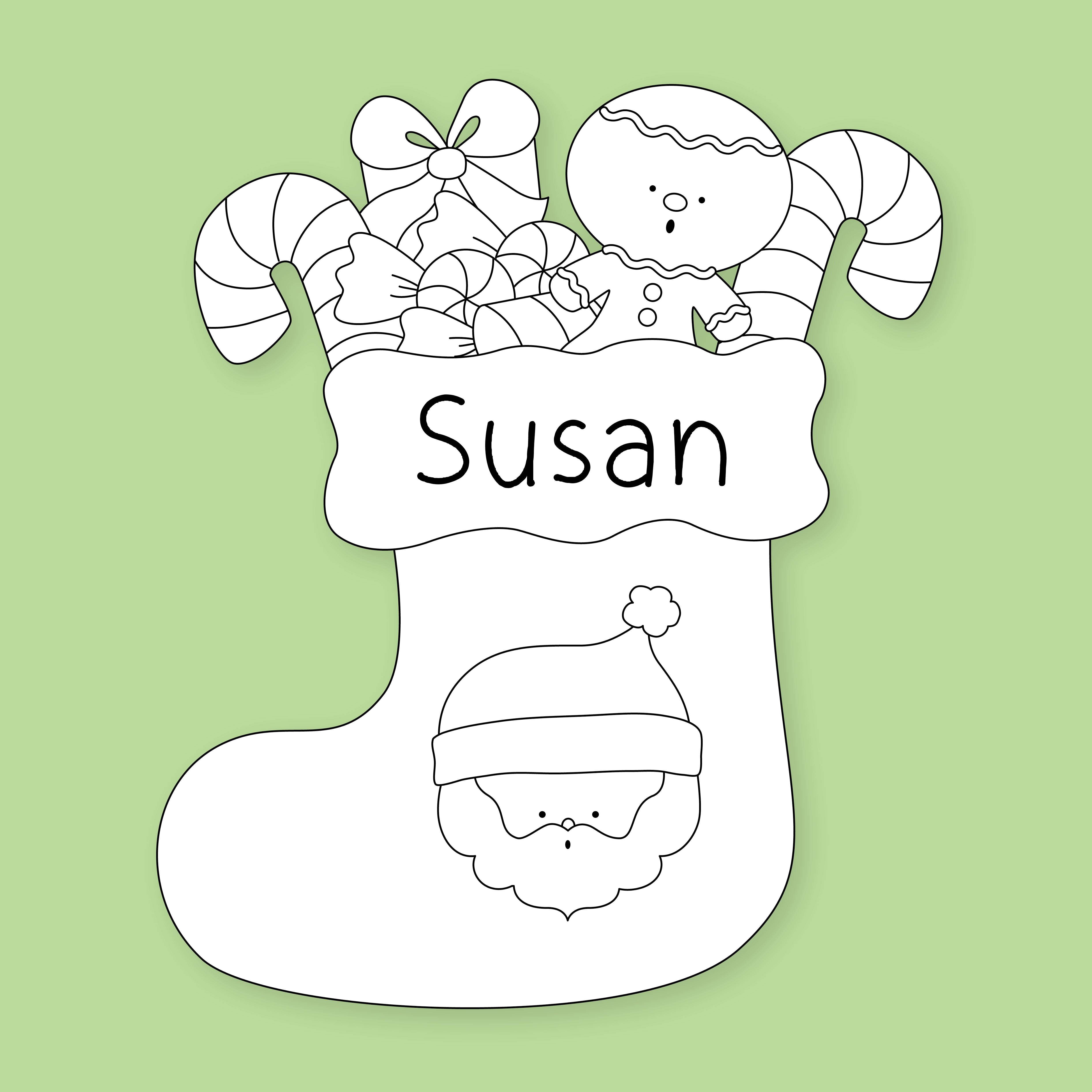 Printable Stuff a Christmas Stocking Craft – Lizzy Doodle Publishing