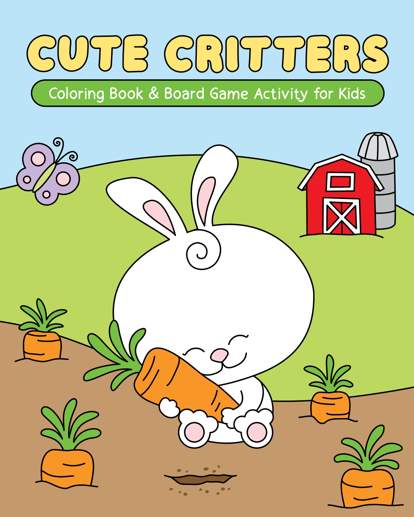 Cute Critters Coloring Book & Board Game