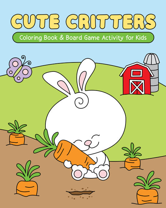 Cute Critters Coloring Book & Board Game