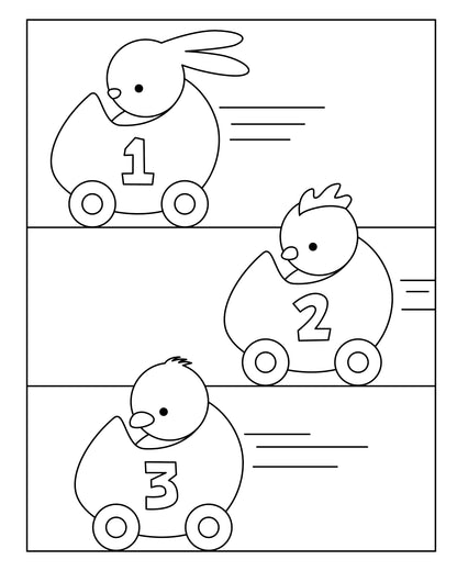 Cute Critters Coloring Book & Board Game