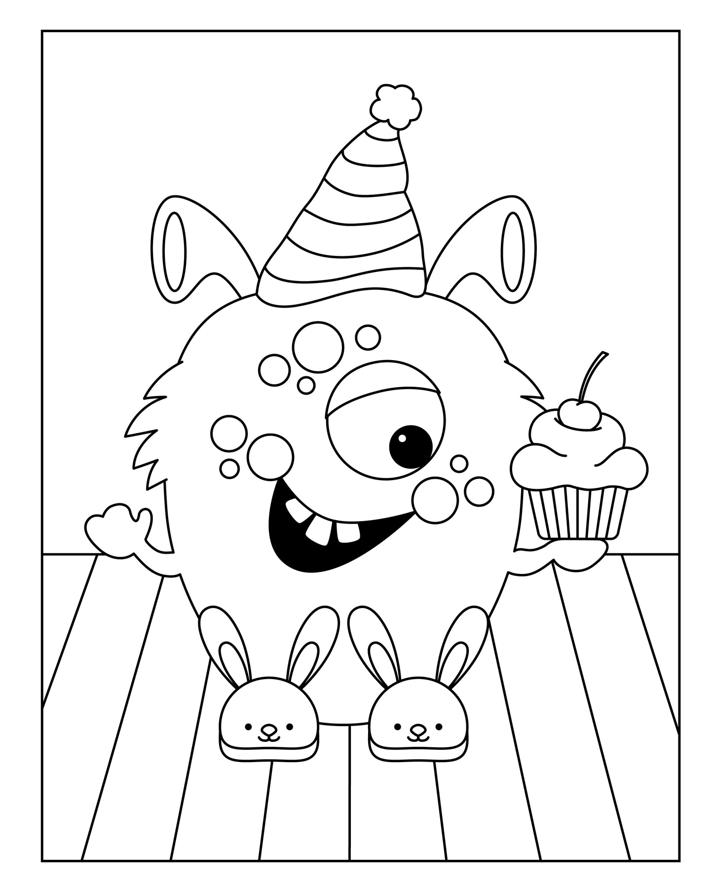 Cute Critters Coloring Book & Board Game
