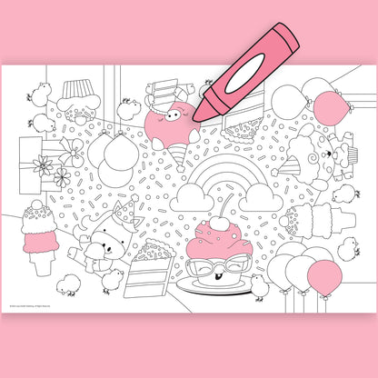 Group Coloring Poster, Farm Friends Birthday Bash