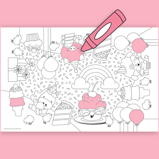 Group Coloring Poster, Farm Friends Birthday Bash