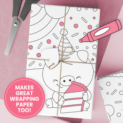 Group Coloring Poster, Farm Friends Birthday Bash