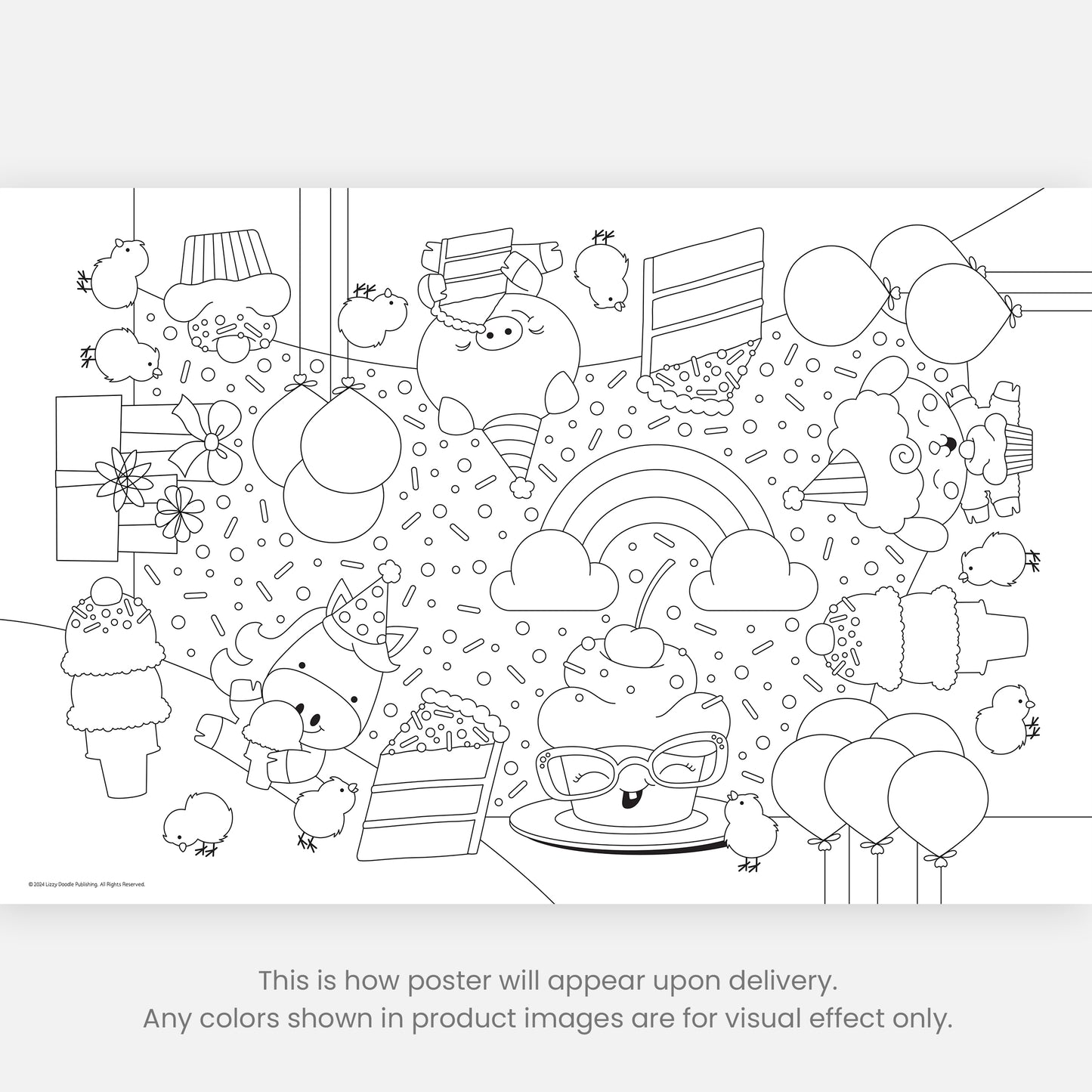 Group Coloring Poster, Farm Friends Birthday Bash
