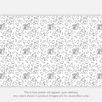 Color-It-Yourself Wrapping Paper, Farm Friends Birthday Party