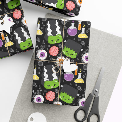 Halloween Frankenstein & Bride Wrapping Paper
