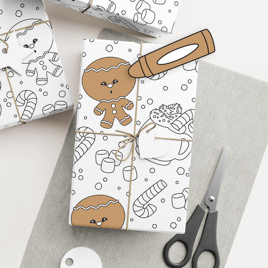 Color-It-Yourself Wrapping Paper, The Gingerbread Man