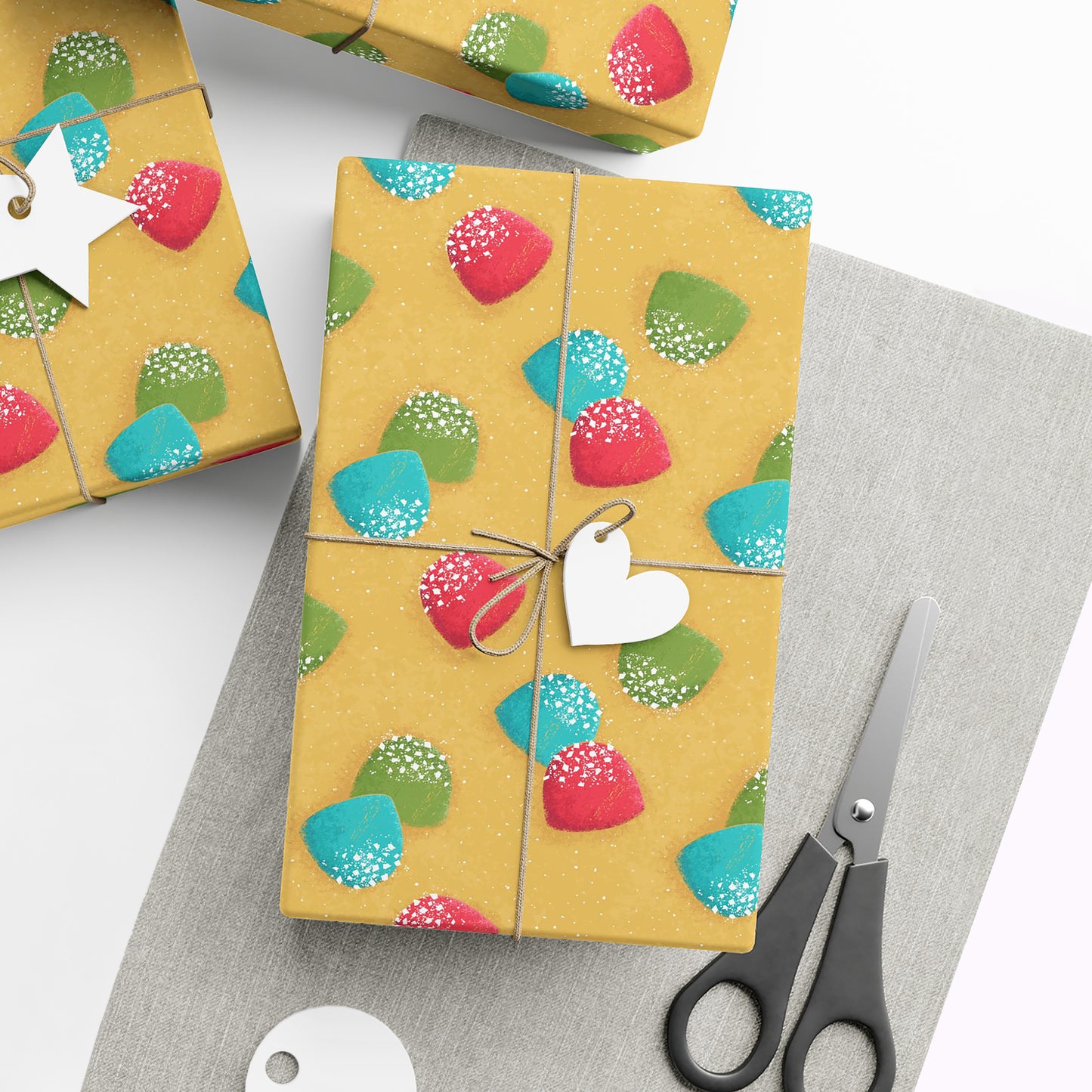 Holiday Gumdrops Sprinkled with Sugar Christmas Wrapping Paper