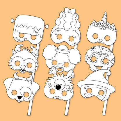 Printable Halloween Mask Making Mania Craft for Kids