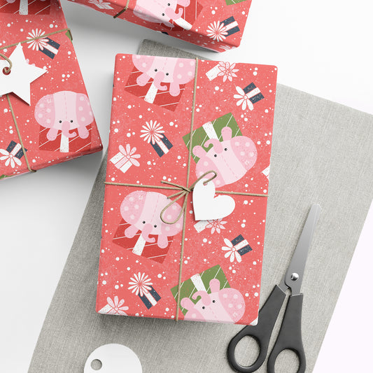 Spotted Elephant Toy Christmas Wrapping Paper