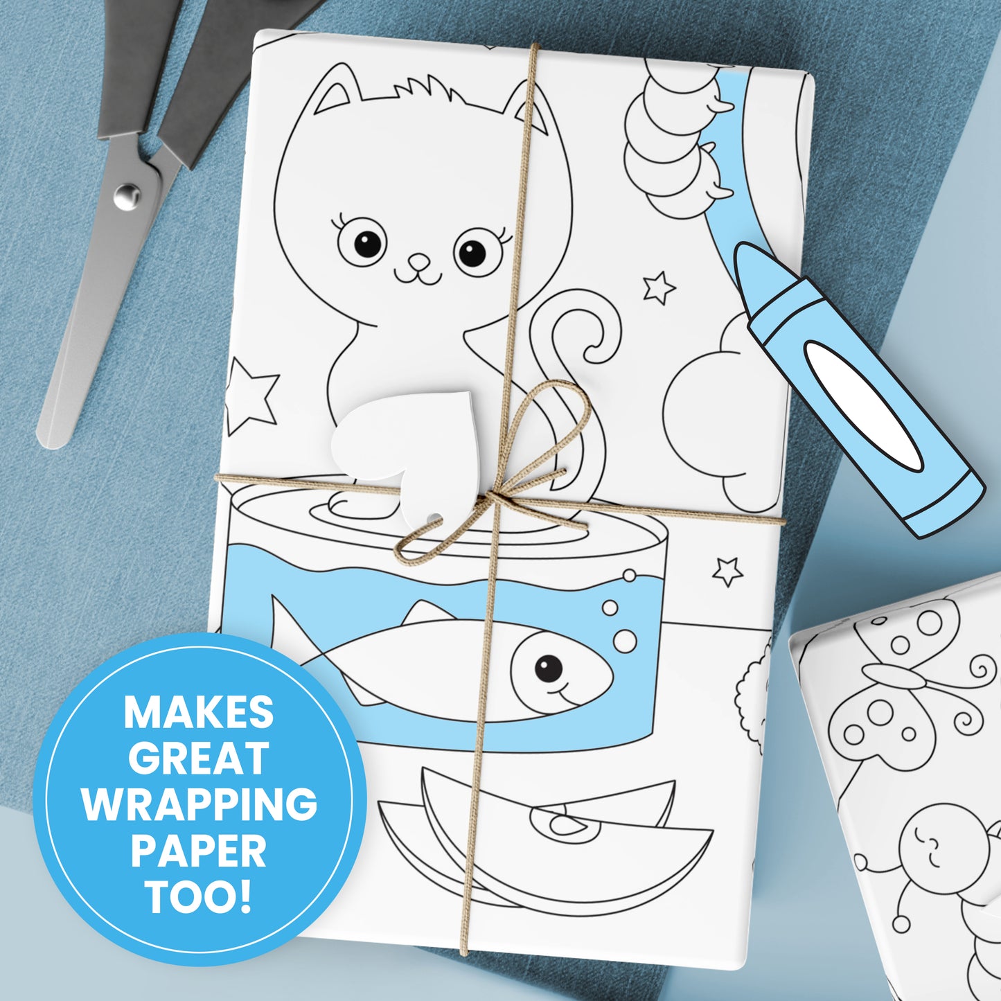 Group Coloring Poster, Playful Dog & Kitty Cat