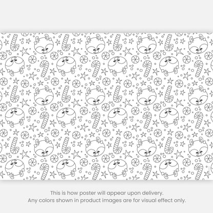 Color-It-Yourself Wrapping Paper, Reindeer & Candy Canes