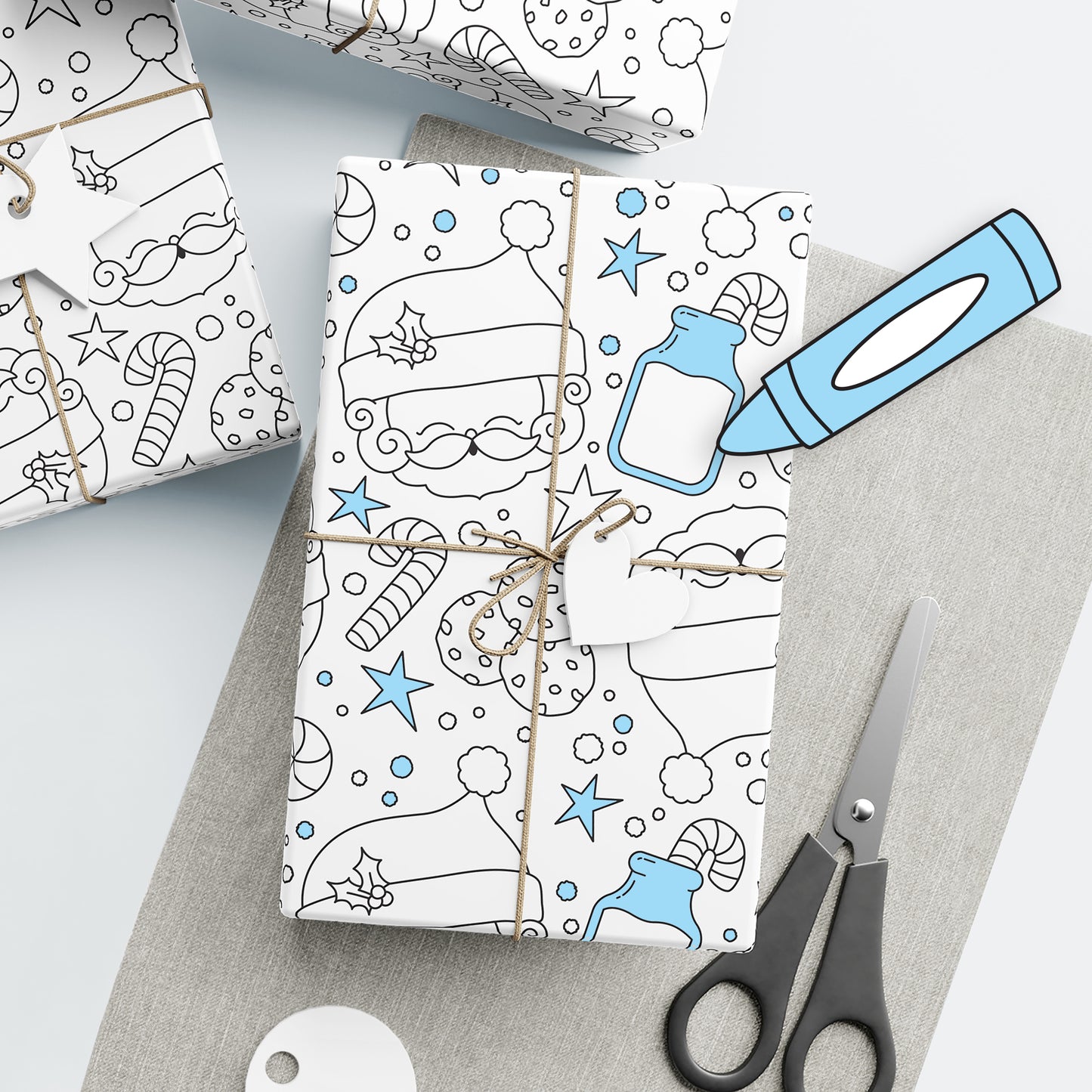 Color-It-Yourself Wrapping Paper, Santa Cookies & Milk