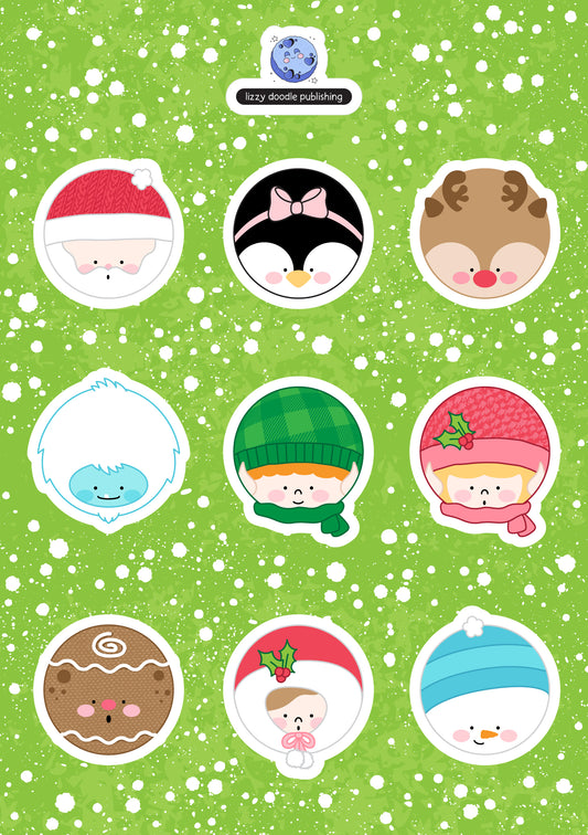 Choir of Christmas Characters Sticker Sheet
