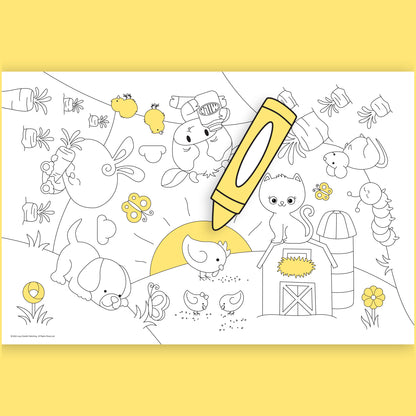 Group Coloring Poster, Sunny Day on the Farm
