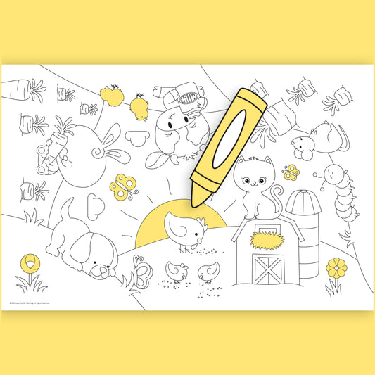 Group Coloring Poster, Sunny Day on the Farm