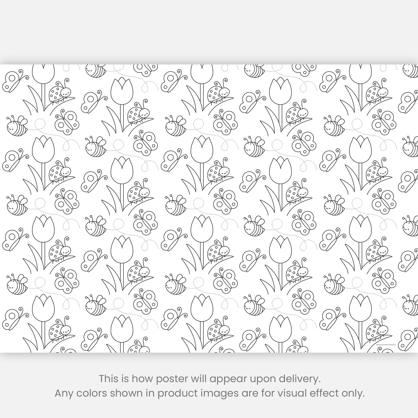 Color-It-Yourself Wrapping Paper, Tulip Bee Butterfly