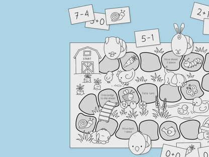 Cute Critters Coloring Book & Board Game