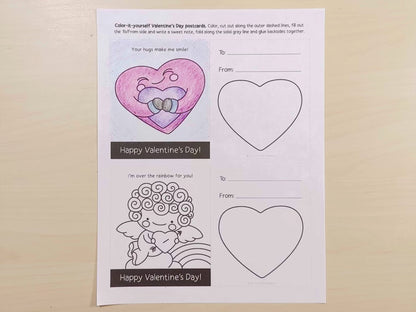 Valentine's Day Coloring Book & Card Making